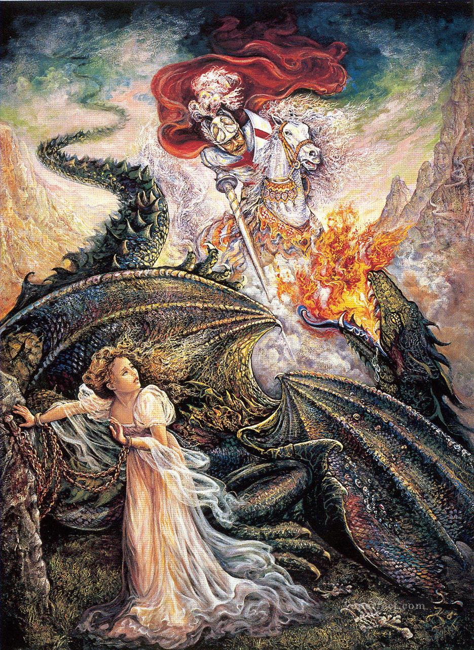 JW george and the dragon Fantasy Oil Paintings